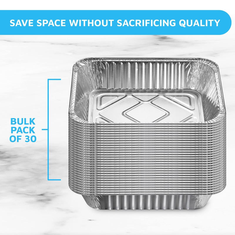 MontoPack Aluminum Foil Pans Half Size Roasting Chafing Pan | Bulk 30 Pack of 9x13 Tins for Cooking, Baking & Catering | Heavy Duty Disposable Cookware Steam Table Trays for Buffet & Food Prepping - Image 3